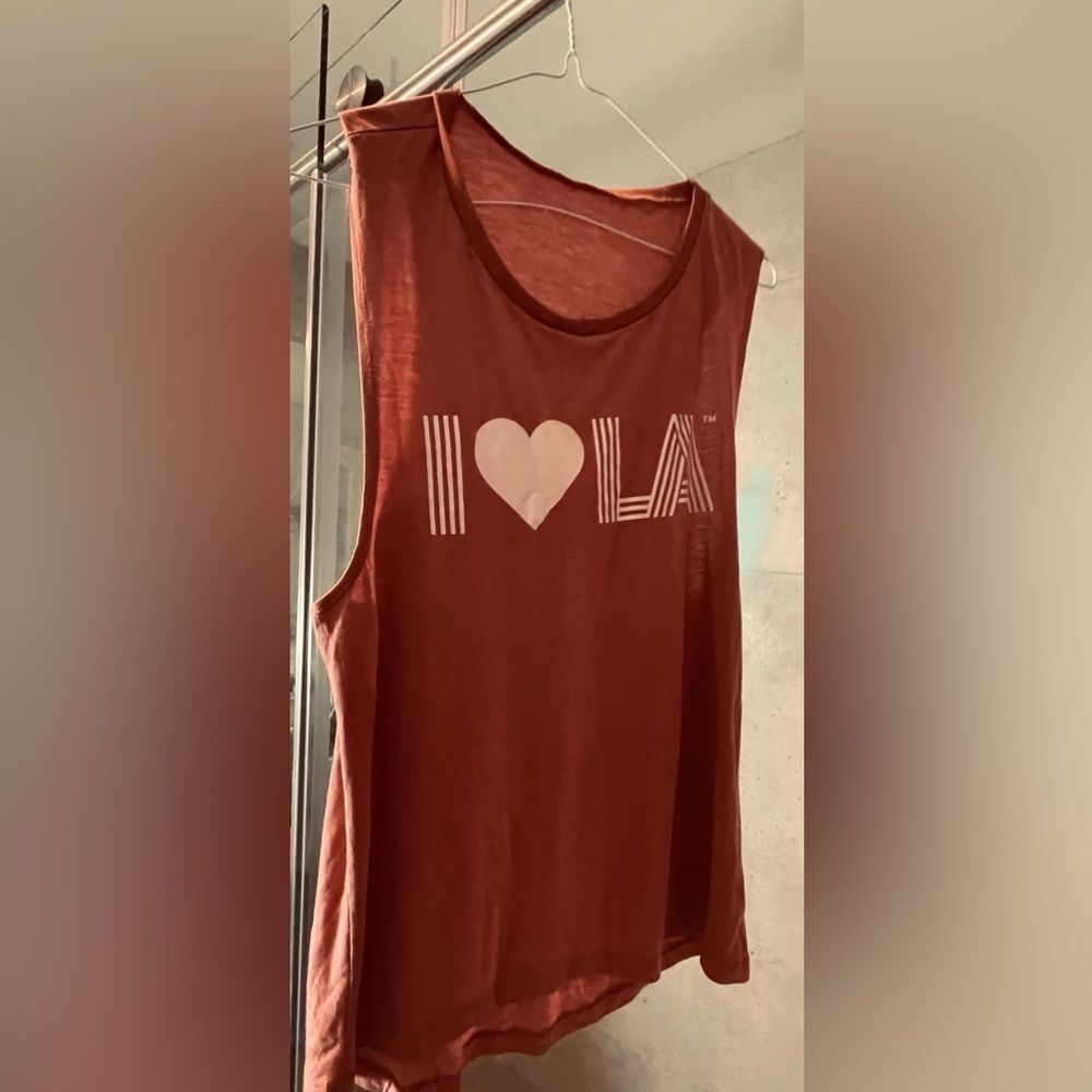 Y2K Vintage Tank Top Shirt - Lounge Shirt - Workout shirt - size L - Pink Salmon